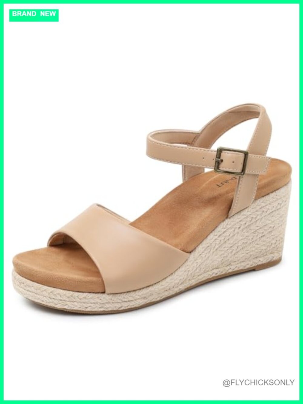 Women's Platform Espadrille Sandals Faux Leather Wedge Summer